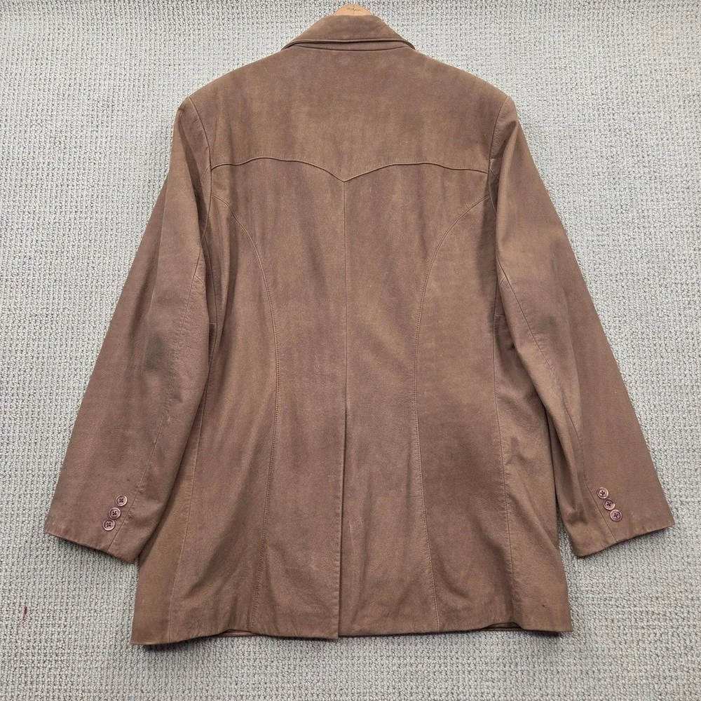 Scully‎ Genuine Leather Western Blazer Jacket Brown Mens 46L Cowboy Yoke